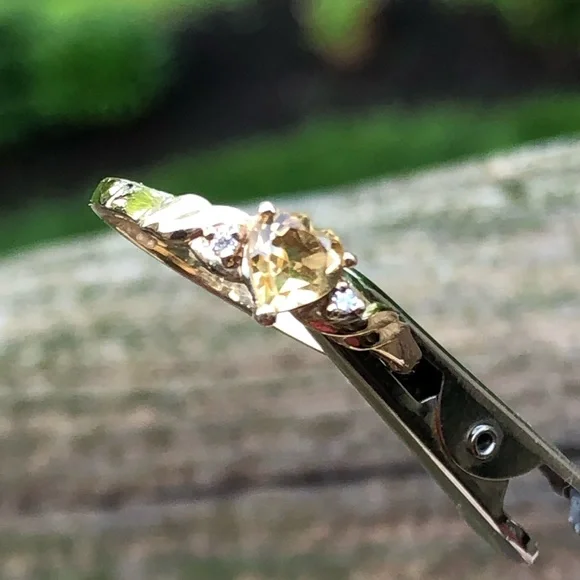 10kt yellow gold citrine ring with white accents - Picture 10 of 14